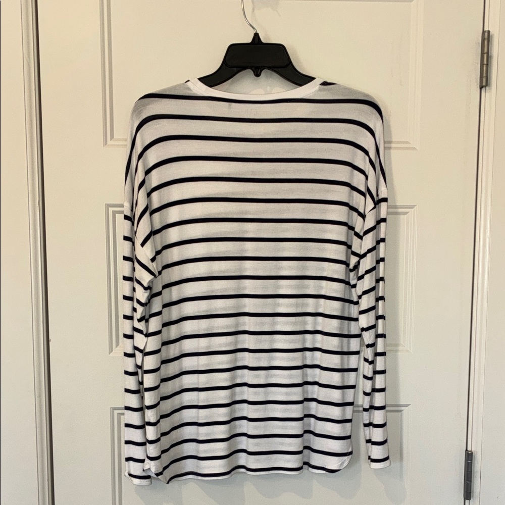 GAP Navy and White Striped Long Sleeve Tee M - Picture 6 of 10
